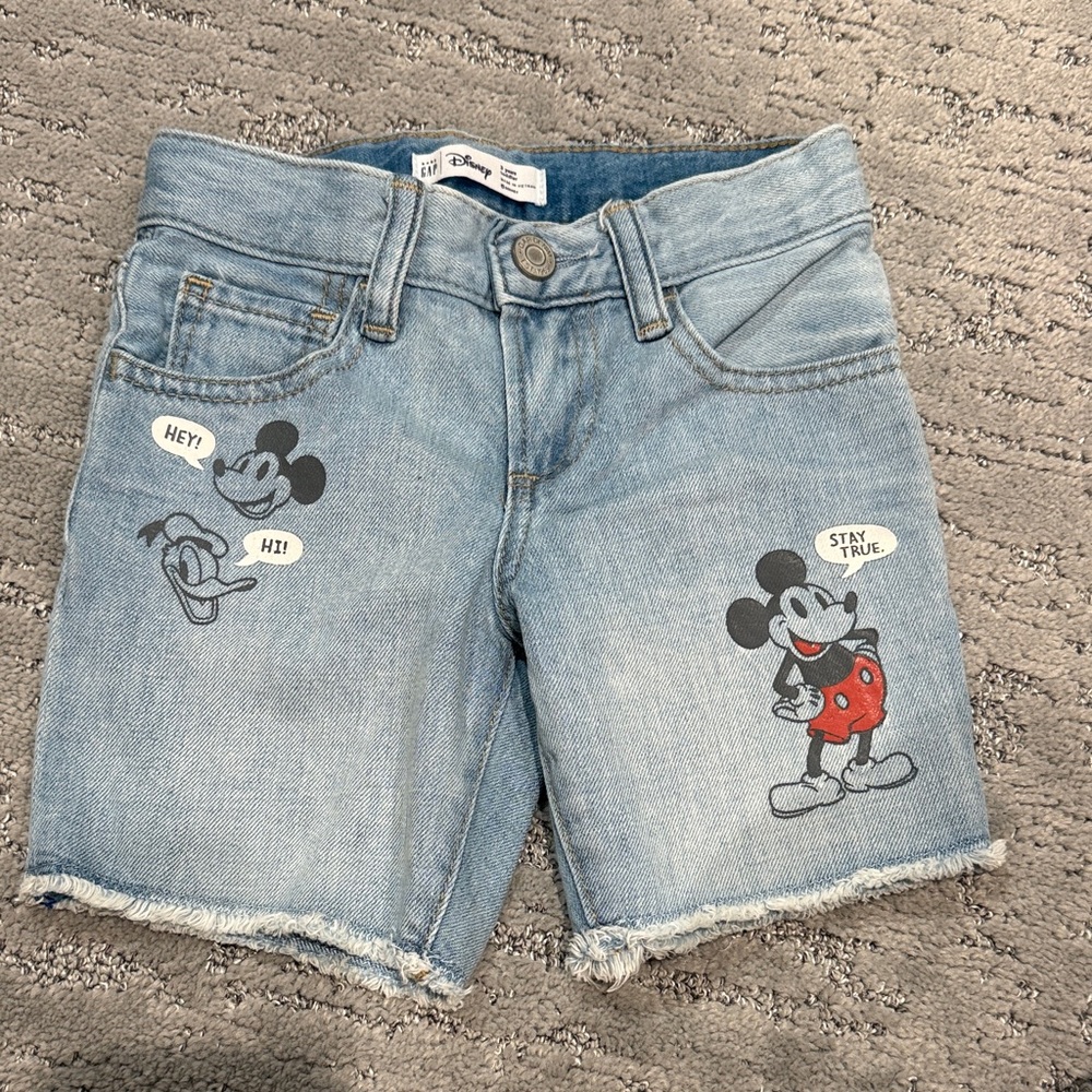 GAP Kids Light Blue Mickey Mouse Denim Shorts
